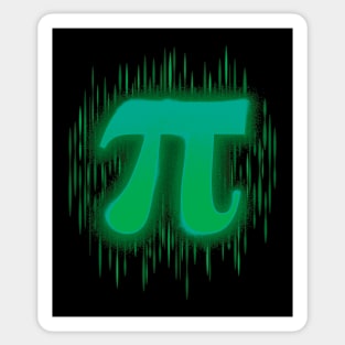 Greek Pi - Bluey Green Sticker